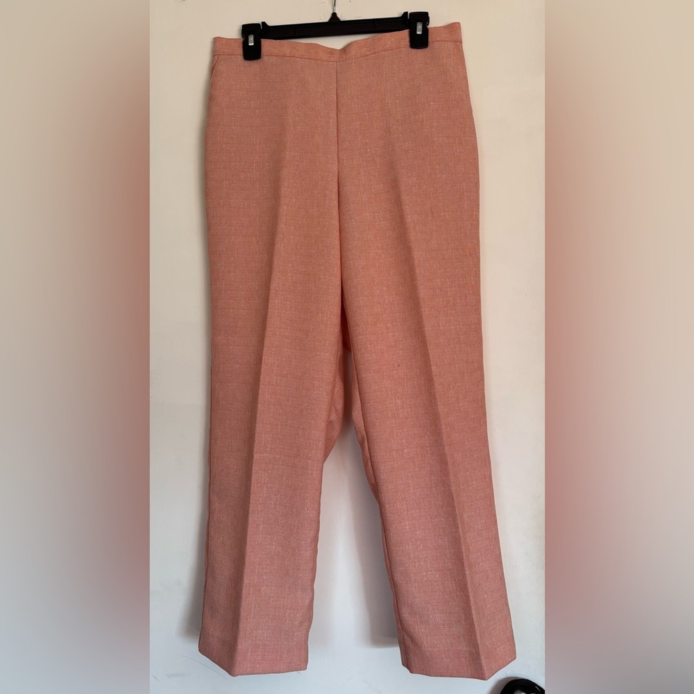 Alfred Dunner Peach-Orange Straight Leg Polyester Pants